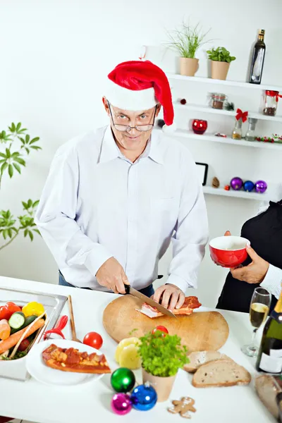 Przygotowanie kolacji Bożego Narodzenia — Zdjęcie stockowe