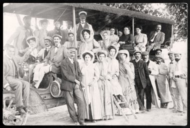 insanlar otobüs eski fotoğraf