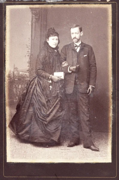 Starý portrét manželství — Stock fotografie