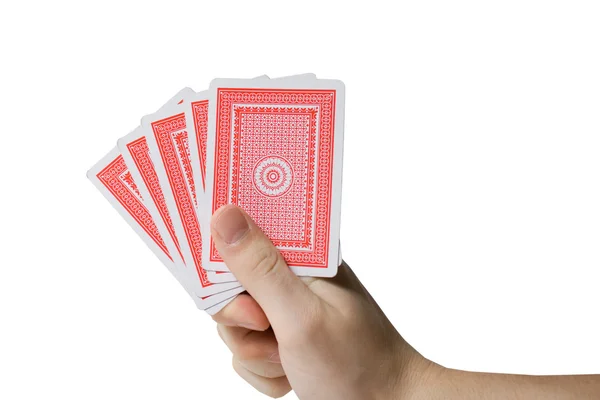 Hand met speelkaarten — Stockfoto