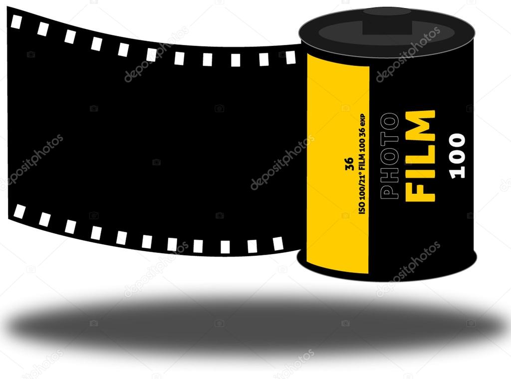 Camera film roll, vector illustration — Stock Vector © johnyf33 28851585
