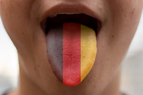 Jazyk s vlajkou Německa — Stock fotografie
