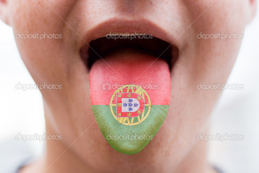 Tongue with the flag of Portugal