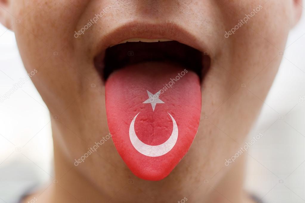 Tongue with the flag of Turkey