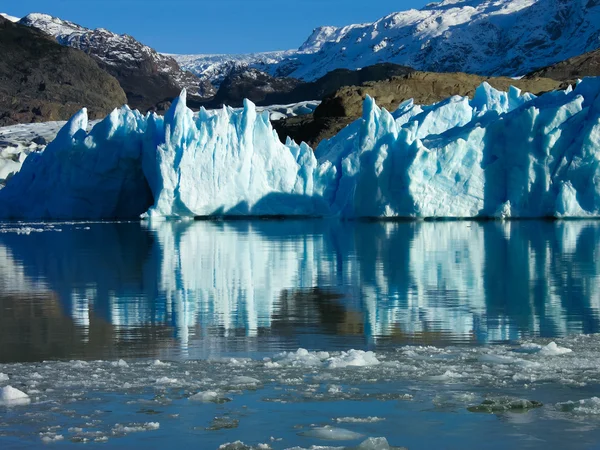 Lago gri torres del paine Stok Resim