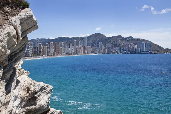 Pohled na turistické benidorm, costa blanca, Španělsko — Stock fotografie