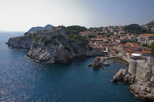 Lanscape z murem miasta dubrovnik, Chorwacja — Zdjęcie stockowe