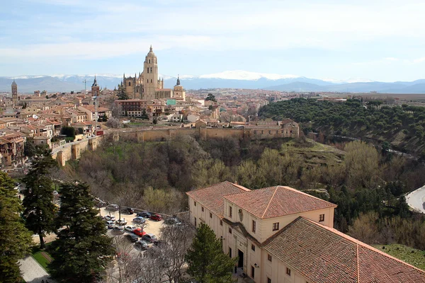 Uitzicht op kathedraal, segovia, Spanje — Stockfoto