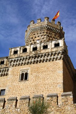 Kule ayrıntılı olarak kale, manzanares el real, İspanya