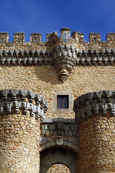 Turm Detail in der Burg, manzanares el real, Spanien — Stockfoto