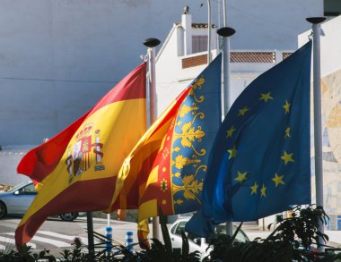 Avrupa Birliği üyesi İspanya bayrakları