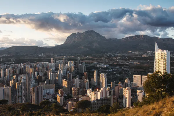 Panorâmica de arranha-céus em Benidorm, Espanha — Fotografia de Stock