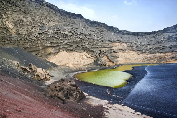 el golfo içinde lanzarote, yeşil yeşil göle - lago verde-