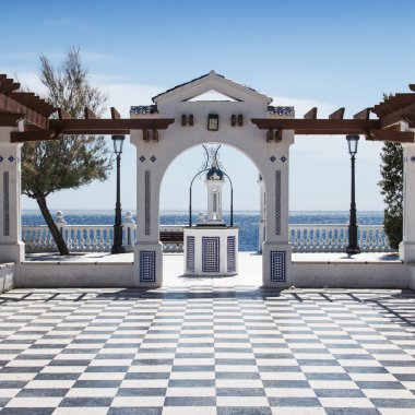 balkon ve deniz Benidorm'da, İspanya 