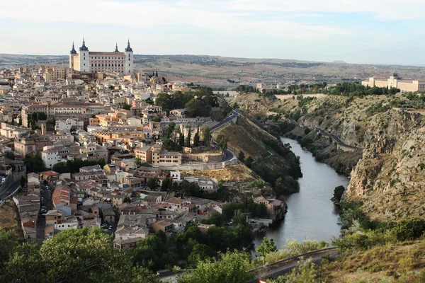 Krajobraz miasta Toledo w suset, Hiszpania — Zdjęcie stockowe