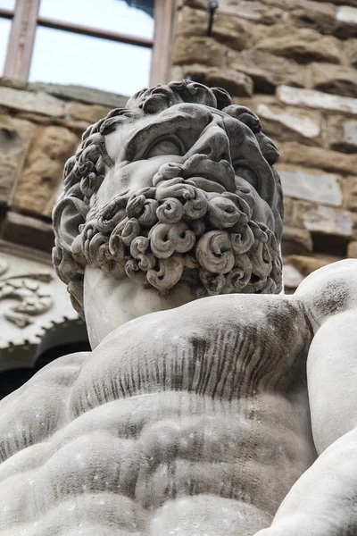 Gesichtsdetail der Herkules-Statue in Florenz, Italien — Stockfoto