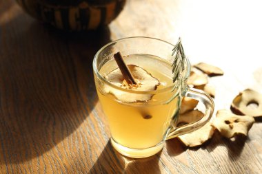 Tea with cinnamon and rosemary. Warming tea with cinnamon, apple and rosemary.