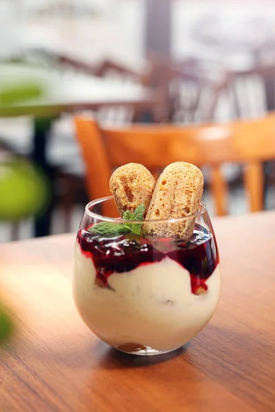 Panna Cotta Cup Sweet Fruit Dessert Light Yoghurt Dessert Fruit — Photo