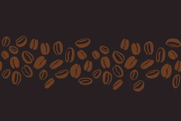 Grãos Café Sem Costura Padrão Ilustração Desenhada Mão Vetorial Cores — Vetor de Stock