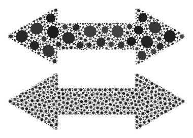 Yatay Değişim Oku Simgesi - Covid-2019 Biyolojik Tehlike Ürünleri Kolajı