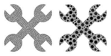 Spanners Simgesini Onar - Covid-2019 Biyolojik Tehlike İkonları Kolajı