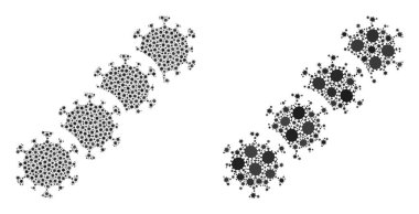 Virüs Bloklama Simgesi - Covid Biyolojik Tehlike Elementleriyle Bileşim