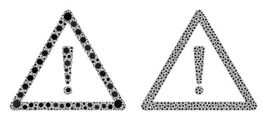 Uyarı İşareti Simgesi - Covid Biyolojik Tehlike Ürünleri Kolajı