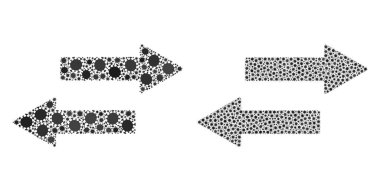 Yatay Değişim Okları Simgesi - Coronavirüs Biyolojik Tehlike Enfeksiyonu Simgeleriyle Kompozisyon