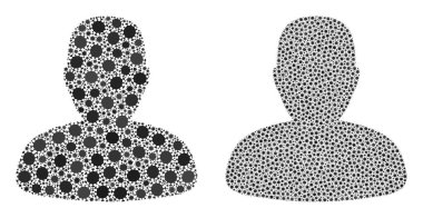 Kişi Profili Simgesi - Covid Biyolojik Tehlike Ürünleri Mozaiği