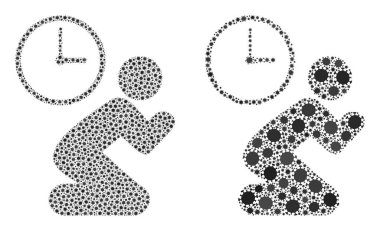 Dua Saati Simgesi - Coronavirüs Biyolojik Tehlike Elementleri ile Mozaik