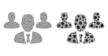 Ekip Personel Simgesi - Covid Virüs Biyolojik Tehlike İkonları ile Mozaik