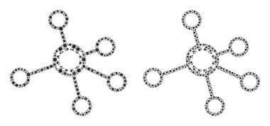 Virüs Düğümleri Simgesi - Covid Biyolojik Tehlike Elementleri Kolajı