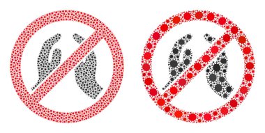 Dua Eden Eller Simgesini Yasakla - Covid Virüs Biyolojik Tehlike Ürünleriyle Mozaik