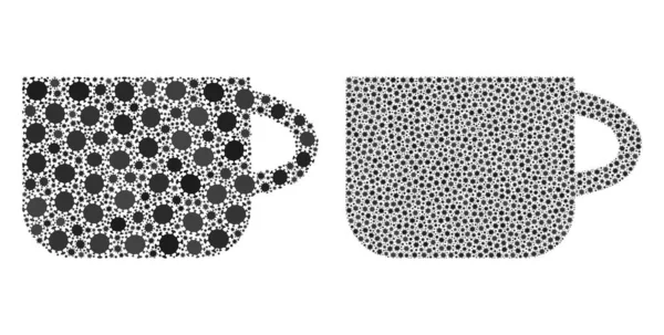 Icono de la taza de té - Mosaico de Coronavirus Biological Hazard Infection Items — Vector de stock