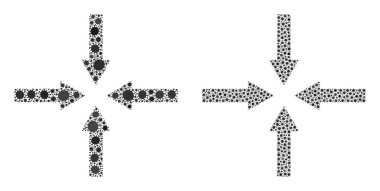 Küçültülmüş Oklar Simgesi - Coronavirüs Biyolojik Tehlike Elementleri bileşimi