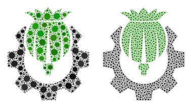 Afyon Endüstrisi Simgesi - Covid-2019 Biyolojik Tehlike Elementleri ile Mozaik