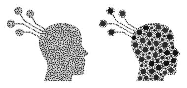 Beyin Makinesi Arayüzü Simgesi - Biyolojik Tehlike Ürünleriyle Biyolojik Bileşim