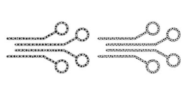 Elektrik Bağlantıları Simgesi - Covid Virüs Biyolojik Tehlike Ürünleri Kolajı