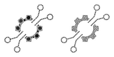 Elektronik Mekanik Simgesi - Covid Biyolojik Tehlike Ürünleri Mozaiği