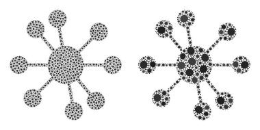 Düğüm İlişkileri Simgesi - Covid-2019 Biyolojik Tehlike Ürünleri Mozaiği