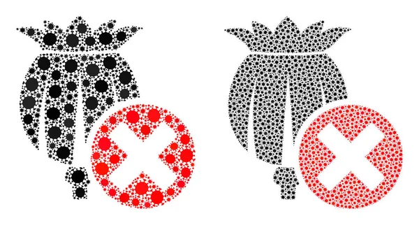 Poppy Icon 'u Yasaklayın - Coronavirüs Biyolojik Tehlike Ürünleri Mozaiği — Stok Vektör
