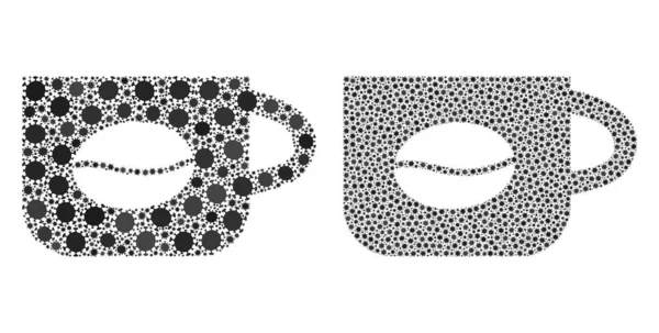 Kahve Kupası Simgesi - Covid Biyolojik Tehlike Elementleri Kolajı — Stok Vektör