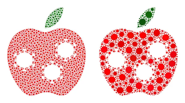 Enfekte Edilmiş Elma Simgesi - Covid Virüs Biyolojik Tehlike Simgelerinin Biyolojik Kompozisyonu