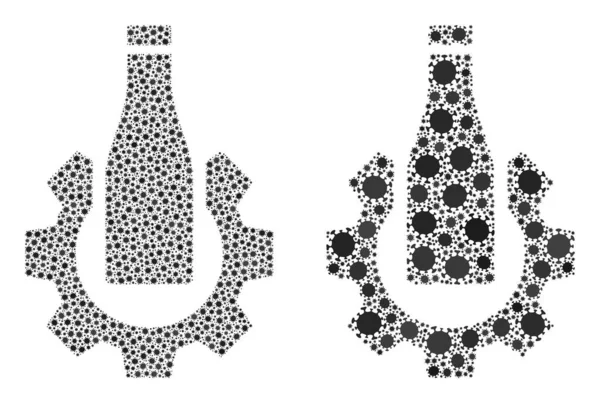 Icono de la industria cervecera - Mosaico con elementos de infección por peligros biológicos Covid-2019 — Vector de stock