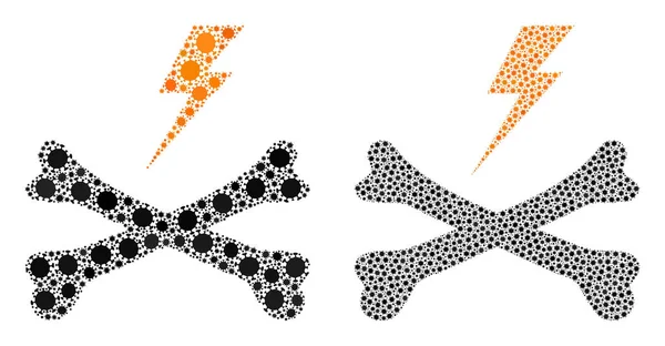 Elektrik Tehlike Simgesi - Covid Virüs Biyolojik Tehlike Elementleri Mozaiği