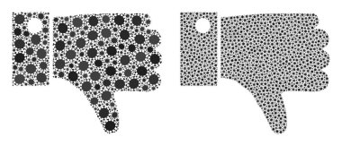 Baş Parmak Aşağı Simge - Covid Biyolojik Tehlike Enfeksiyonu Simgeleri Kolajı