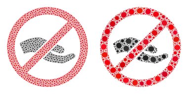 El Simgesi Sorma Yasaklama - Covid Virüs Biyolojik Tehlike İkonları ile Mozaik