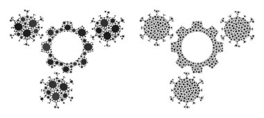 Virüs Gears Simgesi - Coronavirüs Biyolojik Tehlike Elementleri