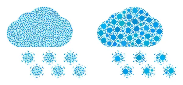 Virüs Bulutu Simgesi - Covid Virüs Biyolojik Tehlike Ürünleri ile Mozaik