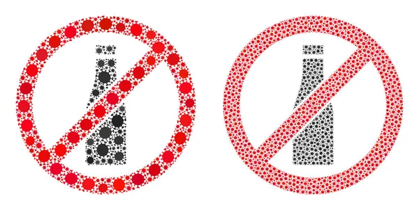 Yasak Bira Şişesi Simgesi - Covid-2019 Biyolojik Tehlike Elementleri Kolajı